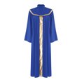 thumbnail image 3 of RUNQHUI Women's Robe Metallic Collar Church Choir Robe Flared Sleeve Cassock for Priest Performance Royal Blue XXL, 3 of 7