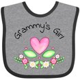 thumbnail image 3 of Inktastic Grammy's Girl Heart Flowers Girls Baby Bib, 3 of 4