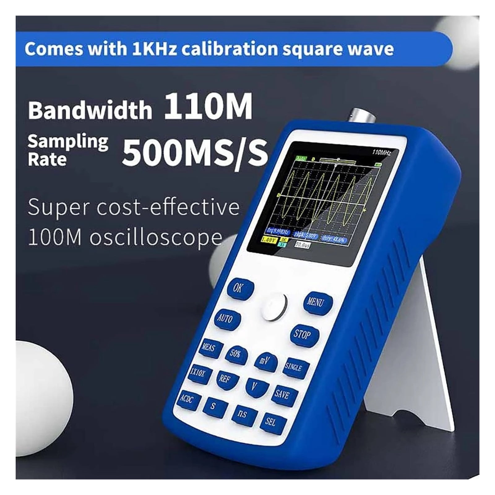 Digital Oscilloscope 500MS/s Sampling Rate 110MHz Analog Bandwidth Support Waveform Storage ,Professional Designed