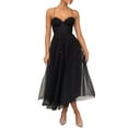 thumbnail image 1 of Vestido de noche sexy de malla con tirantes para mujer - Vestido de fiesta formal con cintura alta - Estilo europeo americano, 1 of 7