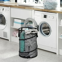 HongHeng Clearance Under $2.00 Collapsible Mesh Popup Laundry Hamper, Foldable Dirty Clothes Basket ,Up Collapsible Mesh Laundry Hamper, Great for Kids Room/College Dorm/Travel