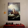 thumbnail image 2 of 1pc Jesus Calming the Storm in a Boat Framed Decor room hanging Wall Picture Decor for Home Gifts, living room, bathroom, bedroom, kitchen wall art decor canvas wall art, 2 of 6