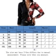 thumbnail image 2 of Camisas De Verano Camisas casuales para mujer Oficina Impreso Camisa de solapa sexy Botones Blusa superior (Rojo XL) Ygjytge para Mujer Rojo T L, 2 of 8