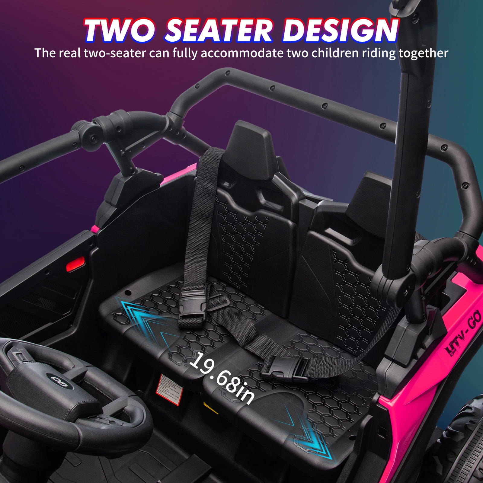 CazToi 24V 7 AH 4WD Battery Powered 2 Seater Ride On Car Off-Road Electric UTV with Remote for Kids