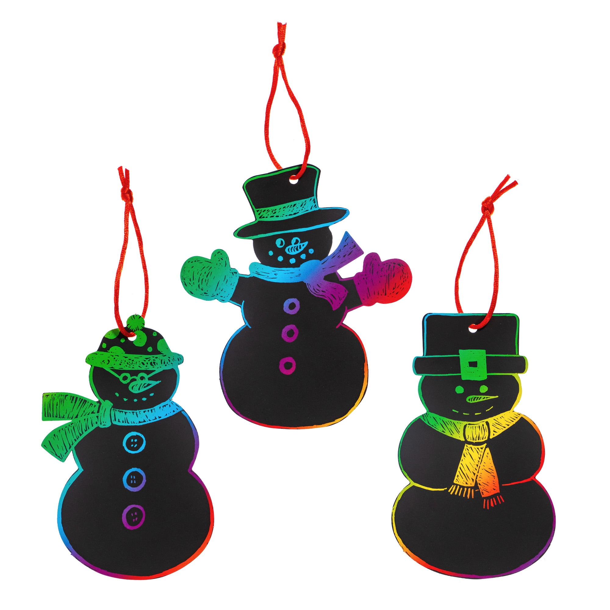 Craft County Scratch Magic Holiday Ornament Kits Rainbow Color