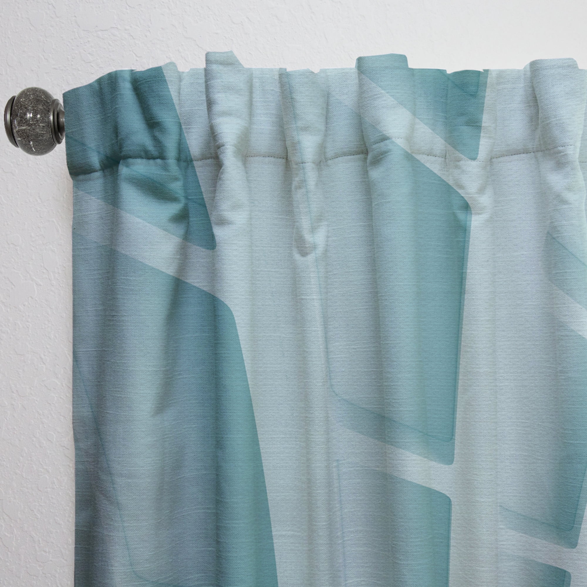 Designart 'Abstract Light Blue Waves IV' Modern & Contemporary Curtain Panel