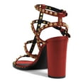 thumbnail image 3 of FSJ Women Open Toe Studded Rivets Gladiator Sandals Ankle Strap Buckle Chunky High Heels Cocktail Party Fashion Dressy Shoes Size 5.5 Red, 3 of 5