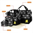 thumbnail image 5 of 5 Pcs Multifunctional Baby Nappy Diaper Changing Bag Set Maternity Mummy Handbag Portable Nappy Basket Storage Organizer Maternity Baby Bag for Boys Girls Black, 5 of 10