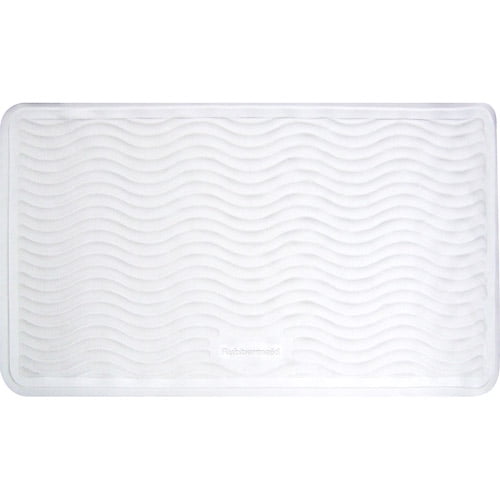 46cm x 90cm Mildew Resistant Rubber Bath Mat with Microban in White White