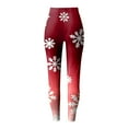 thumbnail image 5 of zaveiop Christmas Yoga Pants Christmas Leggings for Women Funny Santa Snowflake Print Costume Holiday Tights High Waist Workout Leggings (Watermelon Red, XXL), 5 of 7