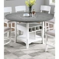 thumbnail image 6 of Miekor Furniture Dining Room Antique White / Gray 1pc Counter Height Table w Built in Lazy Suzan Storage Shelf Dining Table Bottom Functional Kitchen Table MK4863, 6 of 10