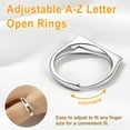 thumbnail image 5 of U7 Sterling Silver Women Ring with Initial Letter A Minimalist Stackable Finger Rings Women's Jewelry Birthday Gift, 5 of 6