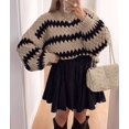 thumbnail image 5 of Womens Cute Sweaters Trendy Color Block Pullover Sweater Cable Knit Jumper Tops Khaki L, 5 of 8