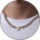 thumbnail image 1 of Collar de cadena de eslabones cubanos con inicial Az para niños, hombres y mujeres, colgante de letras de acero inoxidable de 6,5 mm y 18 + 2 pulgadas, regalo de joyería, V-Gold, código de producto 52, 1 of 4