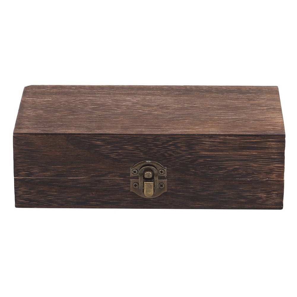 Boîte De Rangement En Bois Rectangulaire Rétro Boucle Boîte En Bois Coquille Boîte-Cadeau En Bois