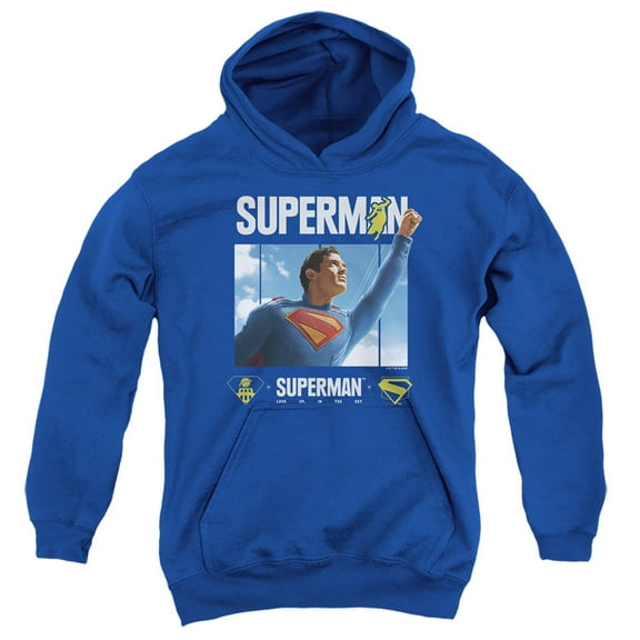 Superman 2025 Superman Comic Run Youth Kids Boy/Girls Pull-Over Hoodie