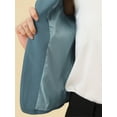 thumbnail image 6 of INSPIRE CHIC Women's Blazer Open Front Wear-to-Work Summer Crop Suit Jacket 2XL Blue Grey-Solid, 6 of 7