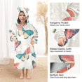 thumbnail image 3 of FORMRS Wearable Blanket Hoodie with Sleeves for Kids Cozy Flannel Sweatshirt, Colorful Butterflies, 3 of 7