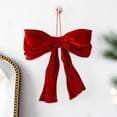 thumbnail image 6 of Red Velvet Bows For Christmas Tree,Set of 2 Red Velvet Wreath Bows,Christmas Bows Xmas Decorative Ties,Bow Ornaments Wreaths Twist-Tie Bow for Gift-Wrapping,Festive Winter Decor,Home Party (Red, L), 6 of 6