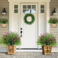 thumbnail image 2 of Zukuco 8 Bundles Artificial Plants Outdoor Faux Lavender Flowers Fake Monkey Grass UV Resistant Plastic Greenery Plants for Garden Home Porch Window Patio Hanging Planter Indoor Decor (Magenta), 2 of 7