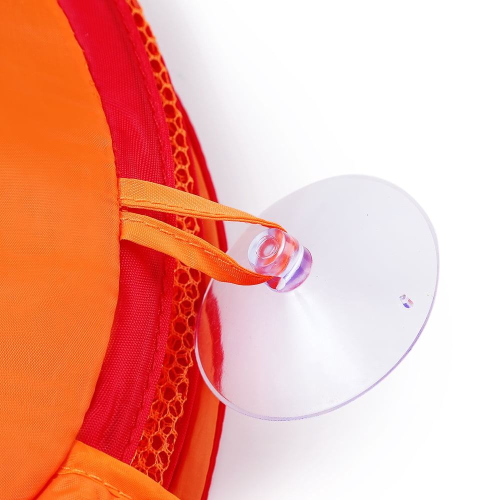 Hanging Bath Toy Storage with Quick Drying Mesh Bath Toy Organizer Crab Orange