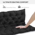 thumbnail image 5 of PetFurnishn 59" x 38" Tufted Bench Cushion for Outdoor Furniture, 3-Seater Replacement for Swing Chair, Patio Sofa/Couch, Overstuffed, Includes Backrest, Black, 5 of 9