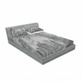 thumbnail image 3 of Ambesonne Black and White Fitted Sheet & Pillow Sham Set, Chicago City, Twinxl, Grey Black White, 3 of 3