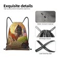 thumbnail image 4 of Wukai Country Farm Morning Rooster Drawstring Backpack Bag Sport Gym Sackpack Large Size String Backpack Cinch for Women Men-Small, 4 of 6