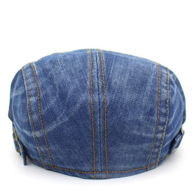 Yirtree Men Women Vintage Washed Jeans Hat Outdoor Sports Denim Beret Sun  Visor Flat Cap