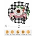 thumbnail image 6 of 13 Inch Round Placemats Set of 4, Christmas Pink Truck Non Slip Heat Insulation PP Table Mats, Xmas Tree Farmhouse White Black Plaid Washable Place Mats for Kitchen Dining Party Table Decor, 6 of 7