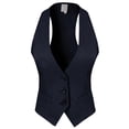 thumbnail image 3 of MixMatchy Women's Economy Dressy 3 Button Versatile Racerback Tuxedo Suit Vest Waistcoat, 3 of 5