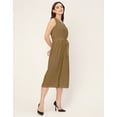 thumbnail image 3 of Moomaya Elegant Solid Georgette Sleeveless 3/4 Jumpsuit - Regular Fit Romper, 3 of 9