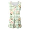 thumbnail image 4 of vigerkar Women's Summer Tank Tops Pleated Crew Neck Floral Solid Loose Fit Casual Sleeveless Flowy Boho Tunic Shirts (Light Green, XXL), 4 of 6