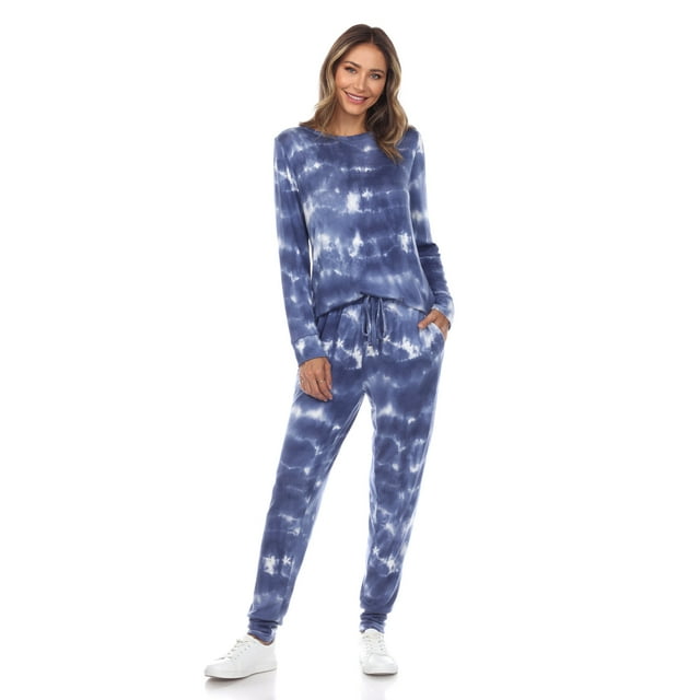 White Mark Ensemble de Pyjama de Détente pour Femmes 2 Pcs, Doux, Chandail à Manches Longues et Pantalon Jogger