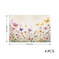 thumbnail image 4 of AshasdS Watercolor Floral and Butterfly Design Linen Table Mats Set of 4 12x18 inch for Spring Summer Home Table Decor, 4 of 5
