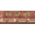 thumbnail image 2 of Trees in Pots on the Balcony Red Wallpaper Border Retro Design, Roll 15' x 9'', 2 of 3