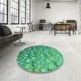 thumbnail image 4 of Ahgly Tapis Rond Lavable en Machine Intérieur Transitionnel Vert Menthe, 5 Pieds Rond, 4 of 7