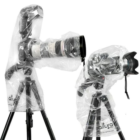 (2 Pack) Altura Photo Rain Cover for DSLR Camera – Standard and Flash (Best Camera Rain Cover)