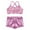 Pink, variant on YONGHS Kids Girls 2-Piece Sports Dance Outfits Crop Tops with Booty Shorts Set 5-14