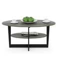 thumbnail image 6 of Furinno JAYA Engineered Wood Oval Coffee Table in French Oak Gray/Black, 6 of 6