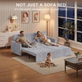thumbnail image 3 of 78.7” Oversized Corduroy Sofa Couch, 6-in-1 Multi-Functional Convertible Furniture with Independent Telescopic Seats, Space-Efficient Home Decor for Indoor Living & Sleeping Area,Grey, 3 of 11