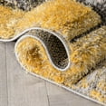 thumbnail image 6 of Well Woven Lolly Kenzo Retro Geometric Pattern Yellow Grey 3'11" x 5'3" 3D Texture Shag Area Rug, 6 of 7