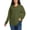 Green, variant on Women's Plus Size Waffle Knit Tops Henley Long Sleeve Fall Casual Shirts 1X-5X