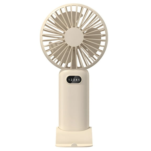 Handheld Fan, Mini Portable Fan, Pocket USB Rechargeable Fan, 3-speed Adjustable, Strong Wind, Removable Base, for Outdoor Use, Dormitory, Desk, Beige