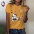 thumbnail image 1 of T-Shirt Mode Adorable Hello Kitty Impression 3D Femmes Dames Filles Dessin Animé Harajuku Col Rond Manches Courtes Unisexe Hauts et T-Shirts d'Été 5TG ZR, 1 of 6