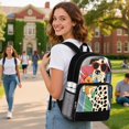 thumbnail image 3 of ZIATUBLES Clear Backpack, Heavy Duty Fabric & PVC Transparent Bookbag with Cool Dalmatian Tropical Drink Print, Large Capacity See Through Backpack for School College Work Travel Security, 3 of 7