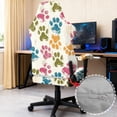 thumbnail image 3 of TSOVTHRID Colorful Paw Beige Print 4 PCS Gaming Chair Covers Slipcovers Non-Slip Dustproof Rotating Armchair Slipcovers Stretch Gamer Chair Cover with Armrest Covers, 3 of 7