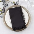 thumbnail image 2 of Fennco Styles Lizette Fringed Festive Cotton Napkins 20-inch Square, Set of 4 - Black Dinner Napkins for Everyday Use, Holidays, Banquets, Family Gatherings and Special Occasions, 2 of 5