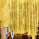 thumbnail image 2 of Cortina de luces para recámara, 9.8 x 9.8 pies con mando a distancia, 300 luces LED de cortina 8 modos de intermitente, enchufe USB para telón de fondo de recámara, ventana, pared para, 2 of 17