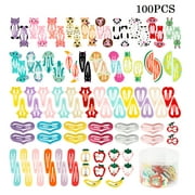 Peaoy 100PCS Hair Clips for Toddler Girls No Slip Metal Snap Hair Clips Barrettes Hair accessories